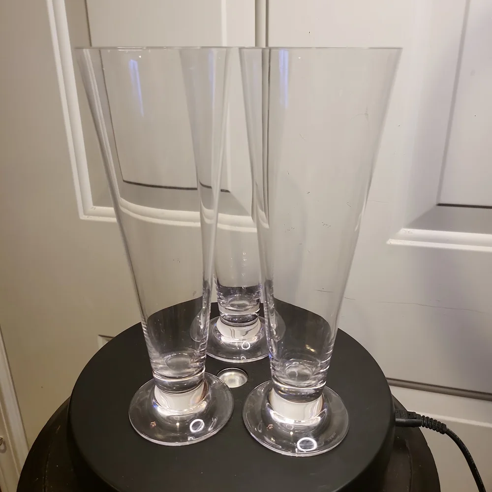 Set of 3 Waterford Crystal Pilsner Glasses 9.25